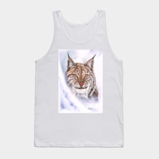 Snow Cat - lynx - coloured pencil drawing Tank Top